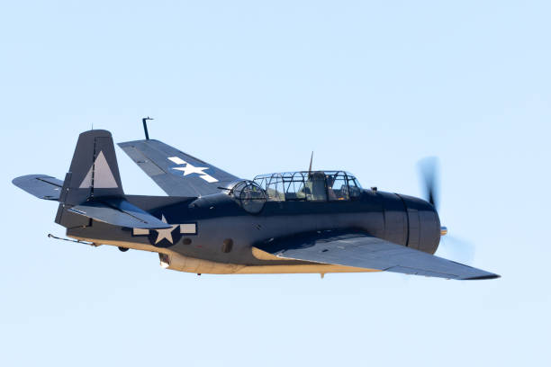 istock Tail view of a WWII assault plane (TBM Avenger) in beautiful light 2190747252