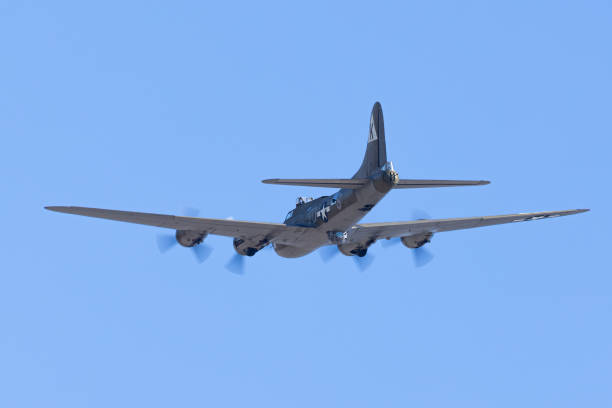 istock Tail view of  a WWII bomber (B-17 Flying Fortress) in beautiful light 2190747270