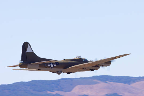 istock Tail view of  a WWII bomber (B-17 Flying Fortress) in beautiful light 2190747327