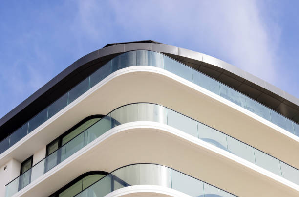 istock Closeup brand new modern apartment building, background with copy space 2190748803