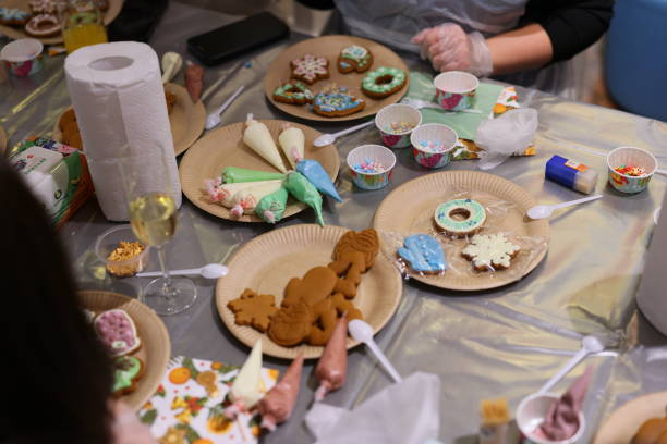 istock Engaging and Fun Creative Cookie Decorating Activity Featuring Colorful and Tasty Icing 2190754071
