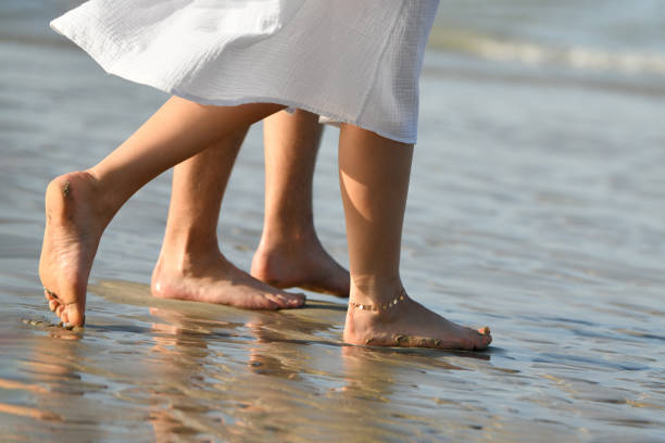 istock The sand on feet and heels on the coast 2190757927