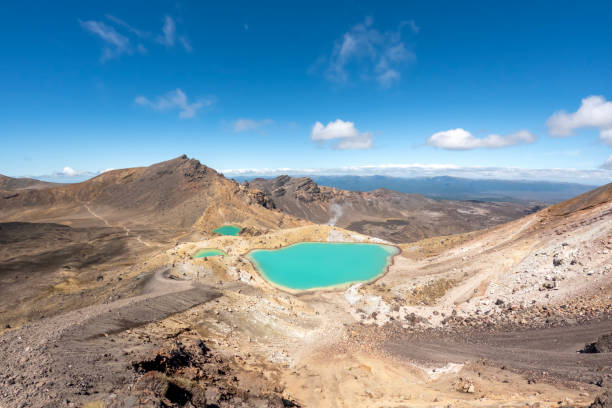 istock Iconic Emerald Lakes and Blue Lake : Stunning turquoise lakes formed by volcanic activity, surrounded by dramatic landscapes, Tongariro Alpine Crossing, New Zealand 2190759237