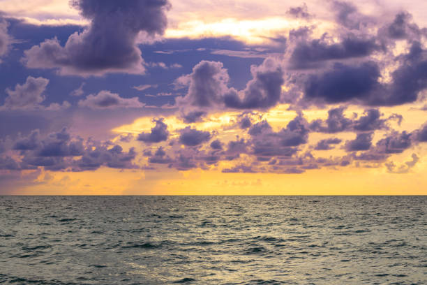 A scenic view of a sunset over the ocean
