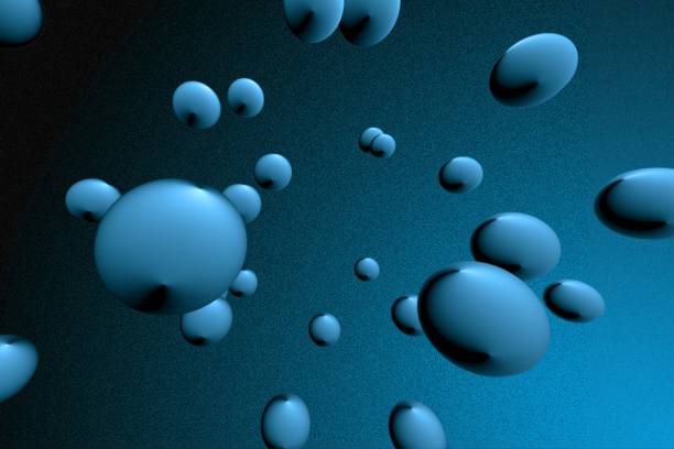 istock Illustration of a blue background with floating oval shapes and effects 2190762164