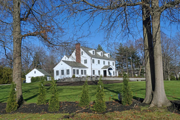 Historic landmark architecture and houses in Gateway National Recreation Area in Sandy Hook, New Jersey, United States