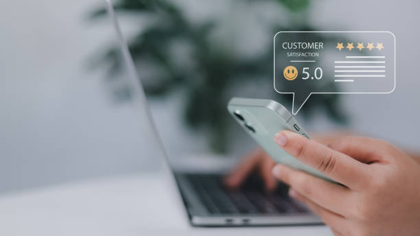 istock Satisfaction feedback review, Customer Satisfaction Survey concept, 5-star satisfaction, Service experience rating online application, customer evaluation product service quality, Good quality most. 2190766793
