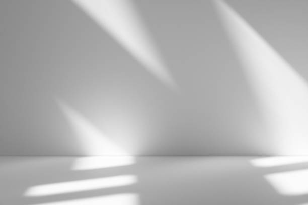 istock Wall interior background, studio and backdrops show products.with shadow from window color white . background for text insertion and presentation product 2190769628