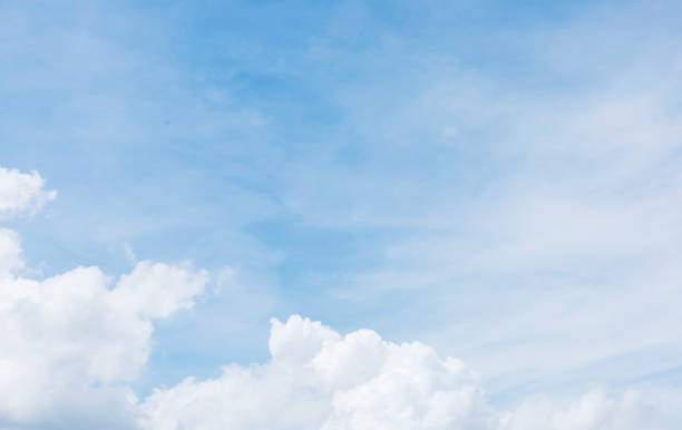 cyan skyline wide vivid gradient hues blending smooth cloudscape. fluffy clouds calm sunlight gloomy atmosphere. Wallpaper, the weather clear blue sky, cloudy layers, the climate.