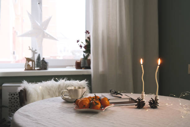istock A winter table setting with bright oranges, creating a cozy atmosphere and delightful holiday decorations 2190774363