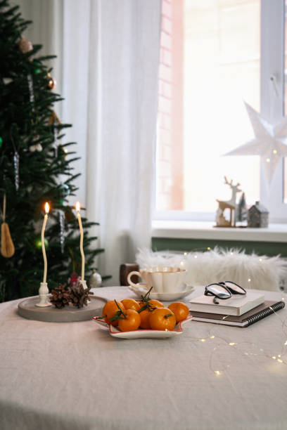 istock A winter table setting with bright oranges, creating a cozy atmosphere and delightful holiday decorations 2190774751