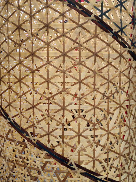 istock Patterns of woven bamboo. Close up patterns of woven handmade decoration for home interior. 2190776547