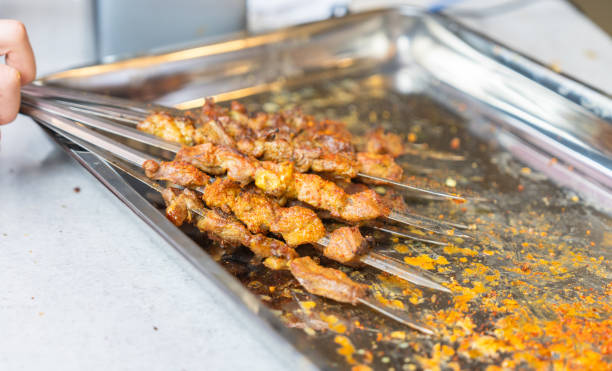 istock Freshly baked fragrant Xinjiang lamb skewers 2190777088