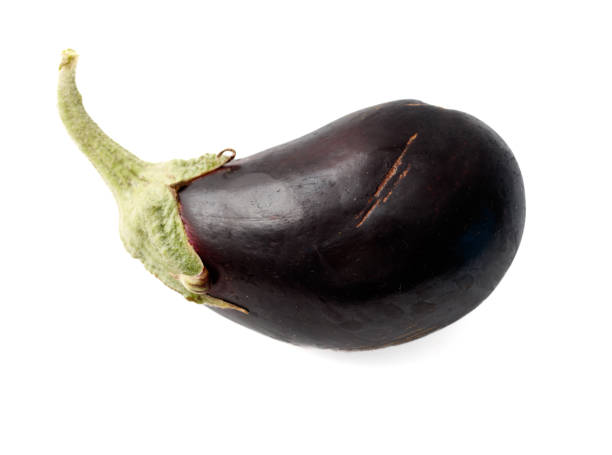 istock A large purple eggplant with a green stem 2190778151