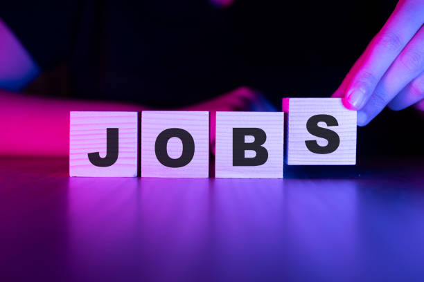 Jobs word with wooden blocks on table