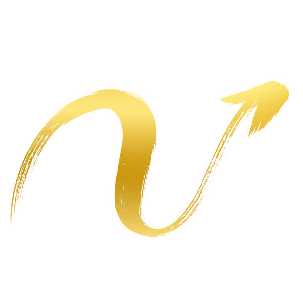 Hand Drawn Arrows with Gold Brush Strokes