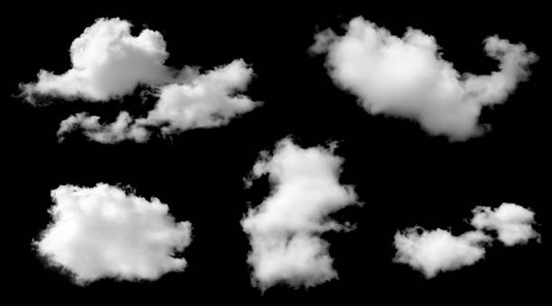 istock Clouds in the sky with black and white isolated like background with lights and patterns isolated on the image. 2190786543