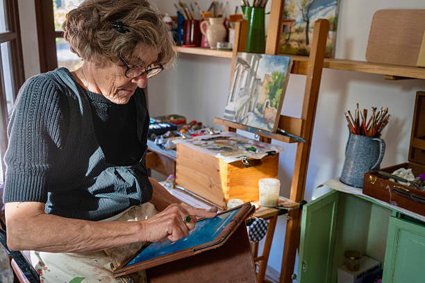 Senior woman using a tablet device