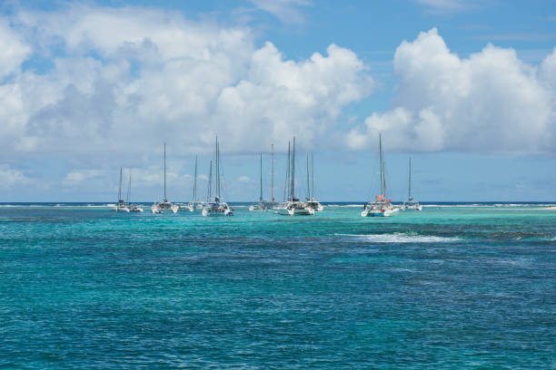 istock Catamaran spot between Flat and Gabriel Island, a beautiful natural reserve in Mauritius 2190787939