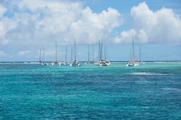 istock Catamaran spot between Flat and Gabriel Island, a beautiful natural reserve in Mauritius 2190787956