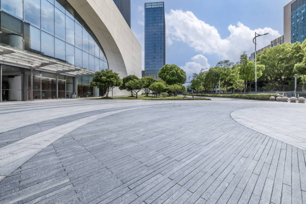 istock Empty brick floor and modern city buildings 2190789148