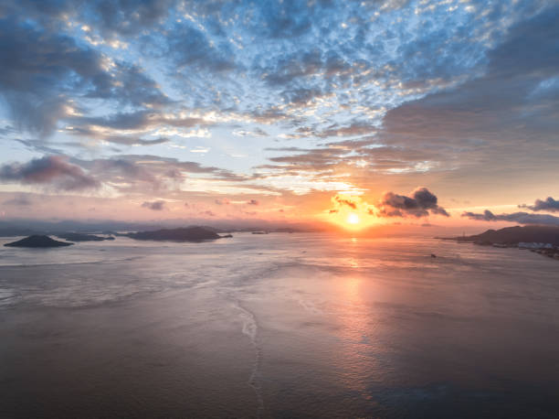 istock Ocean and island nature scenery at sunrise 2190789183