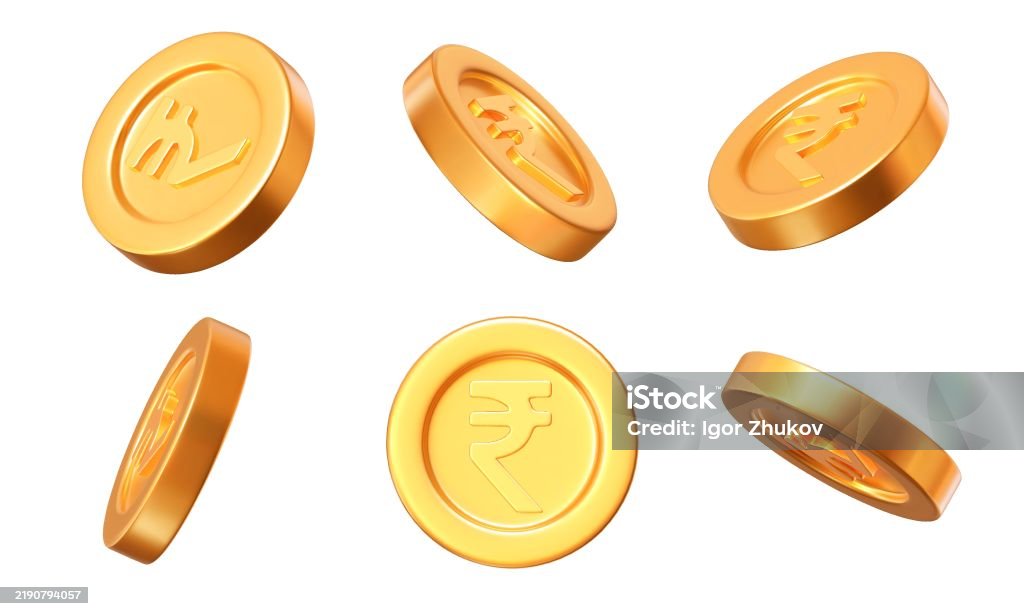 Golden Color Rupees Setrupee1 Stock Illustration - Download Image Now - Antiquities, Award ...