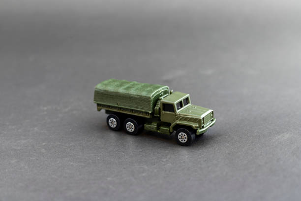 istock Green military truck model with covered cargo 2190796930