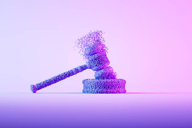 Gavel justice neon background 3d rendering of gavel justice neon background pink promise stock pictures, royalty-free photos & images
