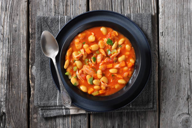 istock Pasulj, white bean soup with chicken in bowl 2190802747