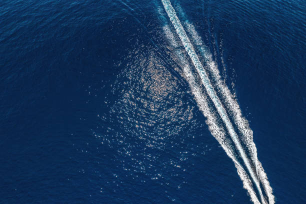 istock Speedboat racing along the open sea 2190803255