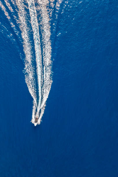 istock Speedboat racing along the open sea 2190803303