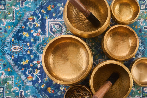 istock Singing Bowls on Ornate Rug 2190809153