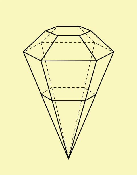 istock 3D geometric outline shape. Volumetric geometric figure. Geometrical object. Template and layout. Educational materials for schoolchildren. Linear vector illustration 2190816647