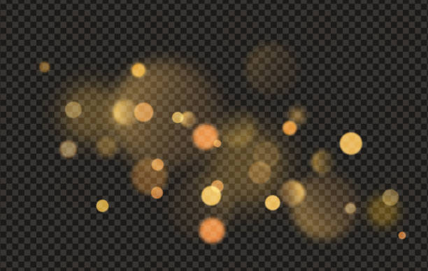 bildbanksillustrationer, clip art samt tecknat material och ikoner med golden dust light png. bokeh light lights effect background. christmas glowing dust background christmas glowing light bokeh confetti and sparkle overlay texture for your design. - oskarpt fokus