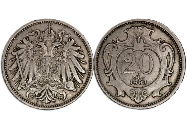 istock Antique 1893 Austrian 20 Kreuzer Coin 2190824350