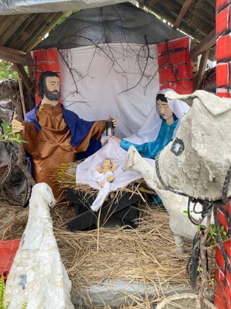 Various features in nativity scene during season of Christmas in East Timor