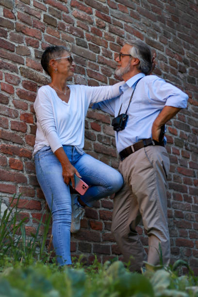 istock Couple of senior on date 2190828184