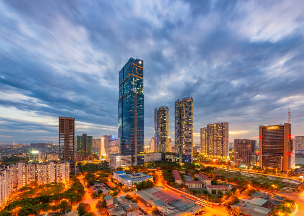 istock Hanoi city skyline view by twilight period 2190830578