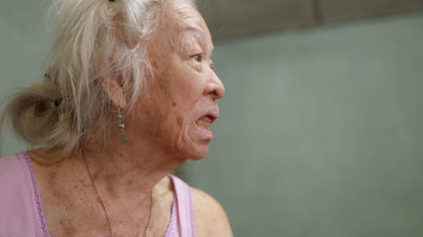 Portrait happy elderly woman.