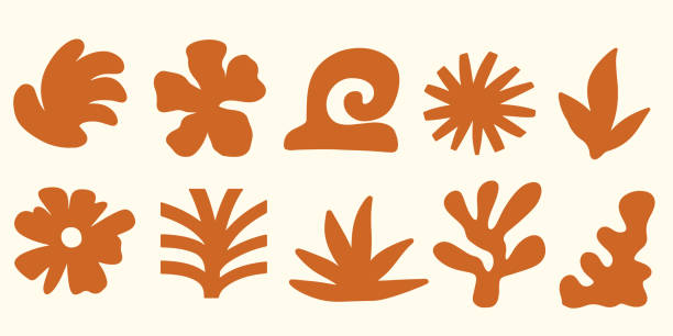 Set of abstract element. Set of hand drawn doodles. Organic shape. Abstract shapes illustration.
