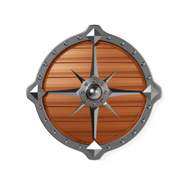 Digital security concept. Data protection technology. Titanium shield icon on dark background. Minimalistic setup with copy space. Elements painted with dark graphite metallic paint.