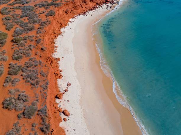 istock Red Cliff Coastline and Turquoise Ocean 2190835075