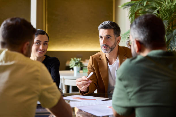 Business professionals planning strategies