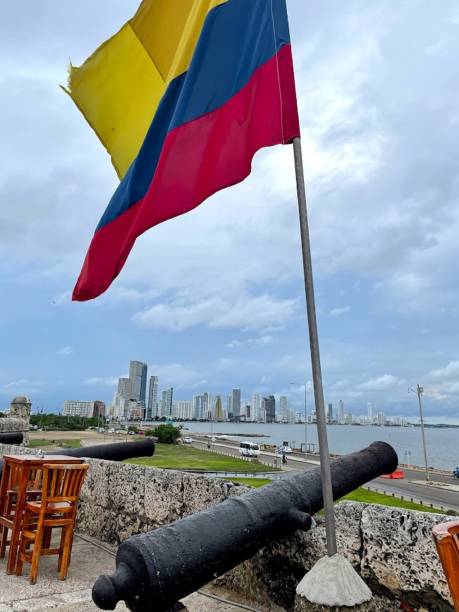istock Colombian flag waving 2190841042
