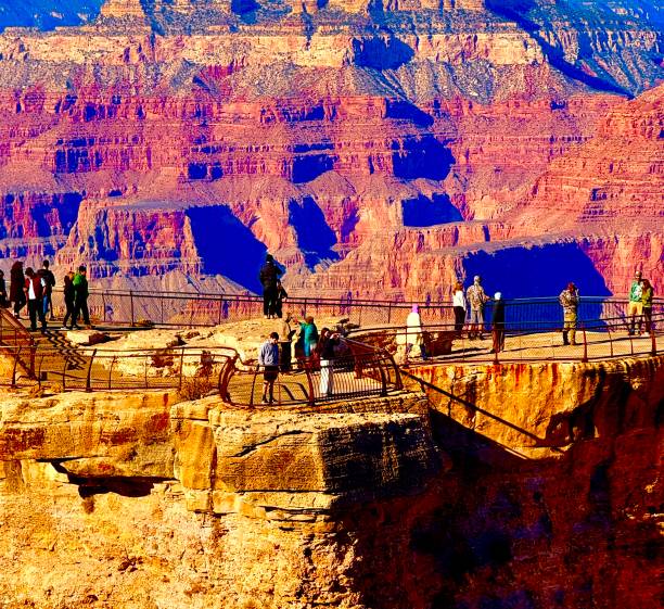 Mather Point, Arizona: 12/03/2024- One of the most visited spots on the South Rim with its viewing platforms on a rocky outcropping, Mather Point offers an expansive, panoramic view of the Grand Canyon.