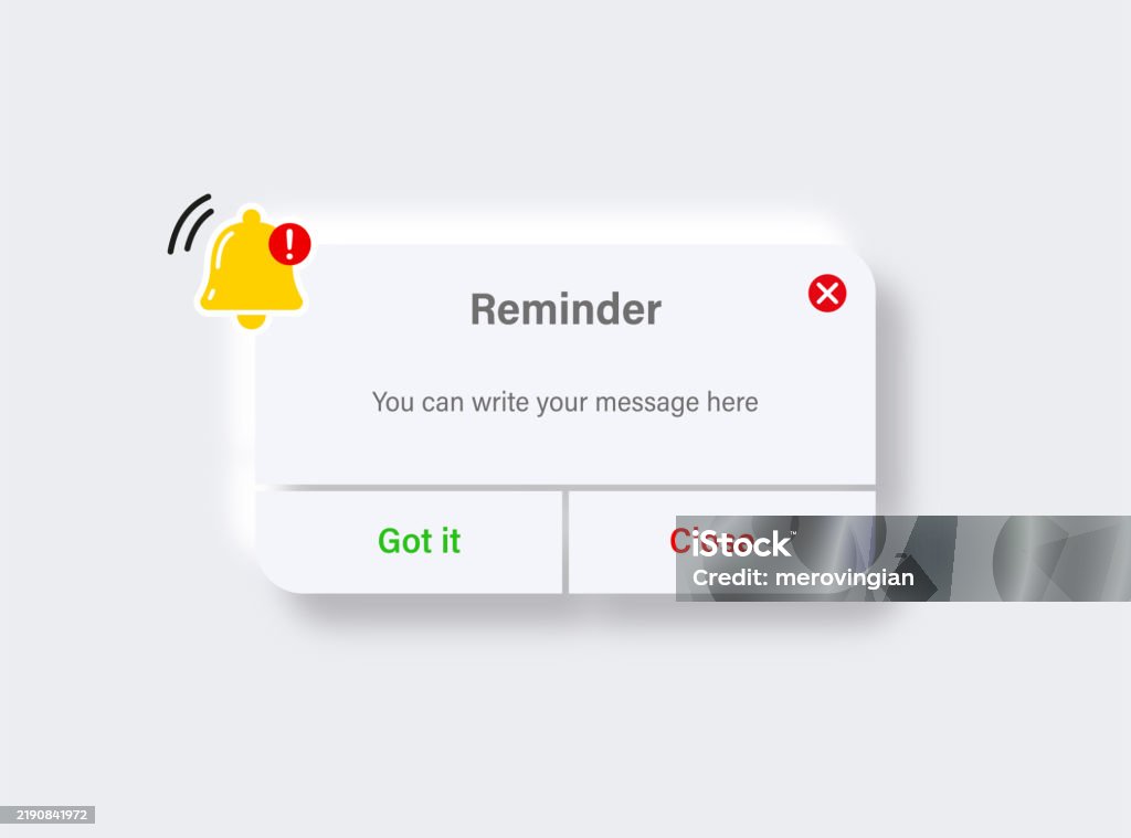 Reminder Notifications Interface Design Stock Illustration - Download ...