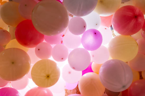 Colorful balloons and balloons are used for festivals such as love, romance or surprise.