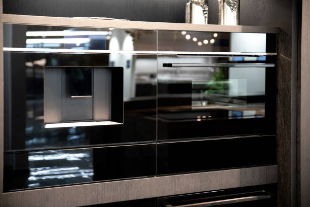 istock Black built-in coffee machine with microwave oven 2190846575