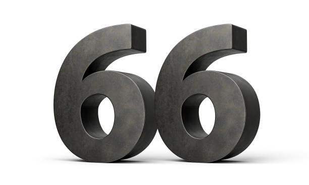 istock Number Sixty six 66 Digit Made Of Gray Smooth Cast Iron Isolated On White Background 3d Illustration 2190849843